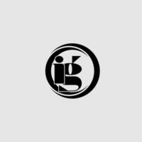 Letters IG simple circle linked line logo vector