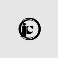 Letters JC simple circle linked line logo vector