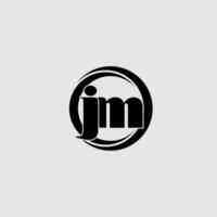 Letters JM simple circle linked line logo vector