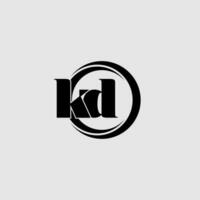 letras kd sencillo circulo vinculado línea logo vector