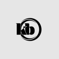 Letters KB simple circle linked line logo vector