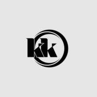 Letters KK simple circle linked line logo vector