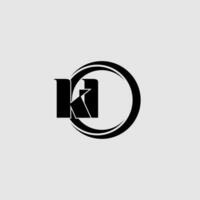 letras kl sencillo circulo vinculado línea logo vector