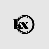 Letters KX simple circle linked line logo vector