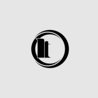 Letters LT simple circle linked line logo vector