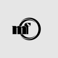 letras mf sencillo circulo vinculado línea logo vector