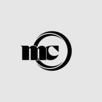 Letters MC simple circle linked line logo vector