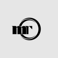 Letters MR simple circle linked line logo vector