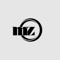 Letters MZ simple circle linked line logo vector