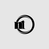 Letters NT simple circle linked line logo vector