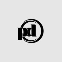 Letters PD simple circle linked line logo vector