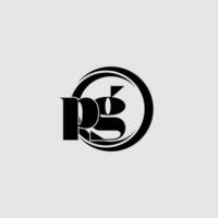 Letters PG simple circle linked line logo vector