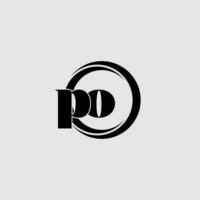 Letters PO simple circle linked line logo vector