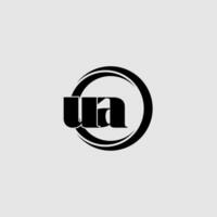 Letters UA simple circle linked line logo vector