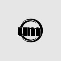 Letters UM simple circle linked line logo vector