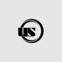 Letters US simple circle linked line logo vector