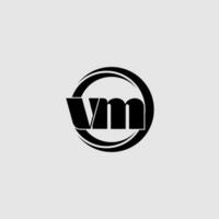 Letters VM simple circle linked line logo vector