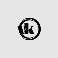 Letters VK simple circle linked line logo vector