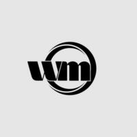 Letters WM simple circle linked line logo vector