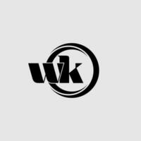 Letters WK simple circle linked line logo vector