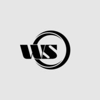 Letters WS simple circle linked line logo vector