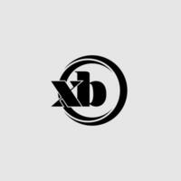 letras xb sencillo circulo vinculado línea logo vector