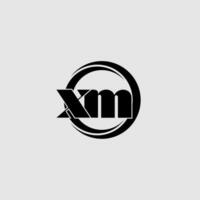 Letters XM simple circle linked line logo vector