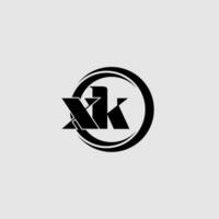 Letters XK simple circle linked line logo vector