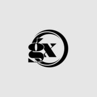 Letters GX simple circle linked line logo vector