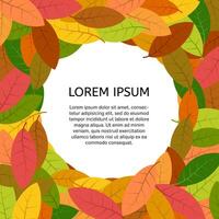 Background with autumn leaves with a place in the center for your text. Vector illustration.