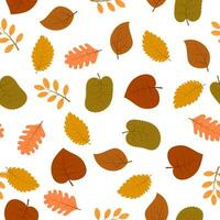 Seamless pattern with autumn leaves. Vector illustration.