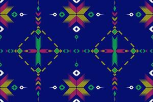 Geometric seamless pattern  for block print,batik,fabric,textile.Ethnic abstract ikat.Colorful abstract contemporary seamless pattern.Hand drawn unique print. vector