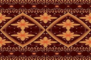 étnico resumen ikat sin costura modelo en tela.tribal indio y maxican estilo. diseño para fondo, fondo de pantalla, ilustración, tela, ropa, alfombra, textil, batik, bordado. vector