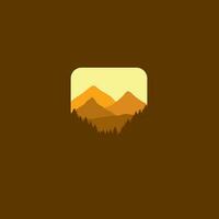 mountain and forest illustration design. vector