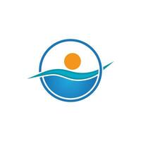 Sea wave logo vector business element and symbol