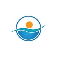 Sea wave logo vector business element and symbol