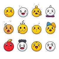 Set of cartoon faces expressions, face emojis, stickers, emoticons, cartoon funny mascot characters face set, Generative AI illustration photo