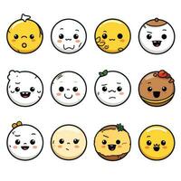 Set of cartoon faces expressions, face emojis, stickers, emoticons, cartoon funny mascot characters face set, Generative AI illustration photo