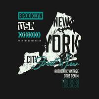 new york city maps lettering typography vector, abstract graphic, illustration, for print t shirt vector