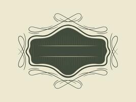 Design element, vintage old frame for text with an ornament. vector