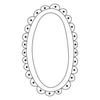 Cute doodle hand drawn photo frame isolated on white background. Vintage beautiful frame, retro minimalistic decor. vector