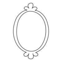 Minimalistic picture frame isolated on white background. Doodle illustration, hand drawn elegant mirror. vector