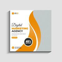 Digital marketing agency and corporate social media post template vector