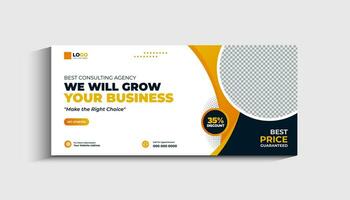 Creative corporate business digital agency for social media post cover banner template vector