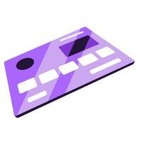 Devices for contactless payment online. Credit and debit cards. Vector isometric