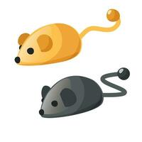 Cartoon mouse for home cats. Pet toys. kitty care accessory. small animal. Isolated rodent for playing kittens.Vector vet shop feline merchandise template vector