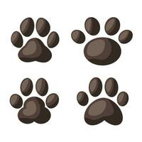 Dog or cat footprint vector icon illustration, animal paw print isolated on white background