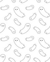 Vector seamless pattern of hand drawn ghost