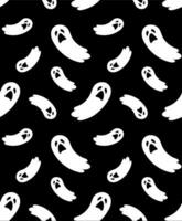 Vector seamless pattern of hand drawn ghost