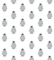 Vector seamless pattern of flat baby penguin